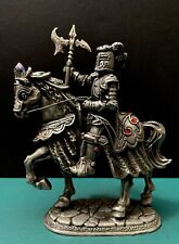 Sunglo Denicolo Pewter Medieval Knight Battle Axe War Horse Figurine GOT RPG picture