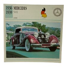 Cars of The World - Single Collector Card 1936 1939 Mercedes 540K picture