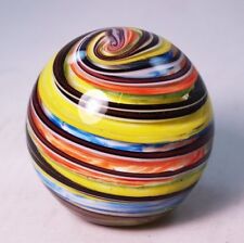 M Design Art Glass Rainbow Spiral Paperweight PW-805 picture
