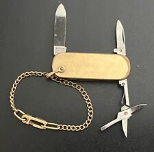 RARE ROSTEREI 12k GOLD FILLED FOLDING POCKET KNIFE FOB BAB picture