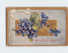 Postcard With Best Wishes Flower Art Print picture