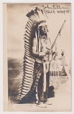 RPPC Postcard John Kilham Impersonating Indian Chief Hovering Eagle Passing Pipe picture