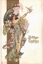 Eva Danielle Art Nouveau Birthday Tuck 2524 1905  picture