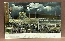 Postcard ~ NIGHT SCENE along BOARDWALK ATLANTIC CITY NJ ~ UDB ~ 1906 ~ picture