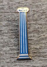 Classic Architecture Ancient Rome Greek Ionic Blue/White Marble Column Lapel Pin picture