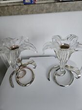Vintage Oneida Silversmith Candlestick Holder Silver Plated Set of Two EUC picture