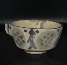 Ancient Near Eastern Terracotta Earthenware Bowl Cup with Painted Decorations picture