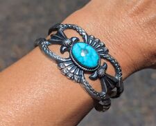 Authentic Navajo Cuff Bracelet Turquoise Native American Jewelry size 6.5 signed picture