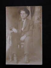 Antique Victorian Man Photograph Early 1900s Western Frontier picture