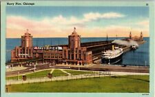 Vintage Postcard Navy Pier Chicago, Illinois Linen  picture