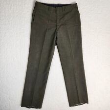 Vintage 80s Military Trousers Men's Size 34 Olive Polyester/Wool Tropical Pants picture