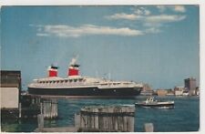Vintage Postcard SS United States Leaving Norfolk Harbor in Virginia picture