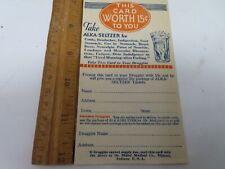 Alka Seltzer Advertising Free Sample Trial Offer Dr Miles Medical Co Ephemera picture
