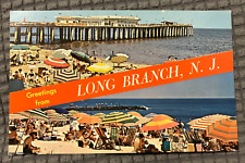 Vintage Postcard - Boardwalk & Beach / Greetings from Long Branch, New Jersey picture