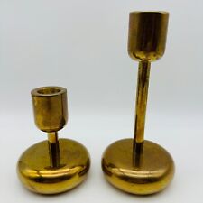 2 Vintage Classic Brass Candlesticks Candle Holders Pair picture