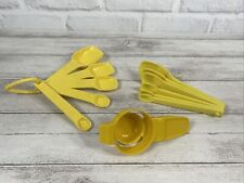 Vintage YELLOW Tupperware Lot Measuring Spoons Egg Separator Spoons picture