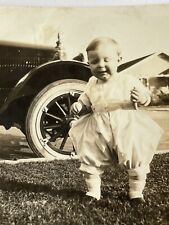 M2 Photograph Baby Boy  Old Car 1910-20's picture