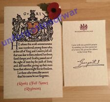 WW1 Next of Kin Memorial Scroll and King’s Message | World War 1 Memorial Scroll picture