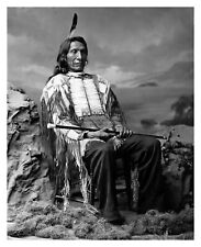 CHIEF RED CLOUD LAKOTA SIOUX NATIVE AMERICAN CHIEF SITTING 8X10 B&W PHOTO picture