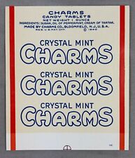 1942 Crystal MINT CHARMS CANDY Tablets Wrapper Label Vintage Advertising picture