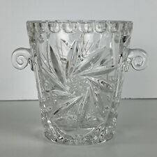 Vintage ACC Lead Crystal German Pinwheel Ice Bucket Vase With Handles picture