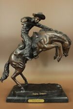 Hand Made REMINGTON FAMOUS WOOLY CHAPS BRONZE SCULPTURE HORSE OLD WESTERN STATUE picture