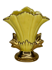 VTG 22 Karat Gold Decorative Yellow & Gold Planter Vase Holder  picture