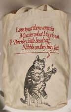 B Kliban Singing Cat Canvas Tote Bag - Funny Cartoon Kitty 1970s Vintage picture