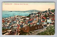 Gibraltar, Birds Eye View of Town, Antique Vintage Souvenir Postcard picture