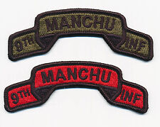 9th Infantry Regiment Scroll Tabs (2) US Ranger Style - Manchu Infantry - Iraq picture