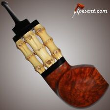 NEW SMOOTH FREEHAND BAMBOO SMOKING PIPE-SERGEY CHEREPANOV-TOBACCO PIPE picture