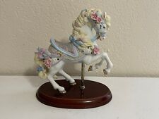 Lenox Porcelain Carousel Horse Figurine w/ Pink & Blue Ribbons & Flowers picture