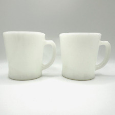 Vintage Fire King Anchor Hocking D Handle Milk Glass Mugs Anchor over H '37- '68 picture