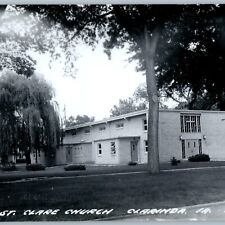 c1960s Clarinda, IA RPPC St. Clare Church Real Photo Midcentury Modern Bldg A194 picture