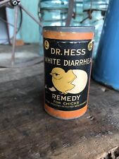 Antique Dr. Hess White Diarrhea For Chicks 25cent Can Farm Medicine Rare picture