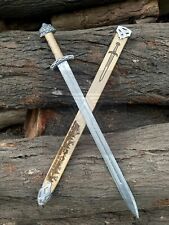 Hand Forged Damascus Steel Viking Sword New Edition Norsemen Sword with Scabbard picture