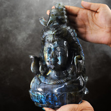 Big Divine Genuine 16785 Cts/ 3357 g Amazing Flash Labradorite Lord Shiva Head picture