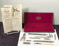 VINTAGE 13pc ANKER ANCHOR DRAFTING TOOL SET W CASE & PAPERWORK GERMANY  picture