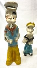 Lot 2 1936 Popeye Sailor Man Tatoo Statues Figures Chalkware damaged  READ picture