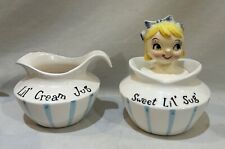 Lil's Cream Jug and Sugar Bowl Set Vintage Japan ESD Lefton Kitsch AS IS picture