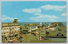 Amusement Area Old Orchard Beach Maine Ocean Pier Hotel White Hall Vtg Postcard picture