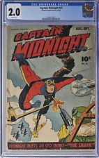 Captain Midnight #33 CGC 2.0 Fawcett 1945 White Pages Golden Age  WW2 Cover picture