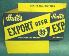 NICE RARE VINTAGE 1950'S HULL'S HULL BEER BOTTLE 6 PACK NEW HAVEN CONNECTICUT picture
