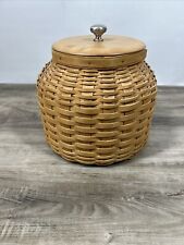 2006 Longaberger Beehive Cookie Jar Canister Natural Basket Cover EUC 8.25