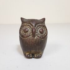 Vintage Heavy Brass Owl Paperweight Shelf Sitter  Figurine picture