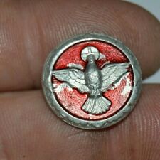 Vintage In Remembrance of My Confirmation Aluminum Red Lapel Pin Rare ITALY picture