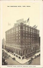 York, PENNSYLVANIA - Yorktown Hotel - ARCHITECTURE - 1934 - old cars, flag picture