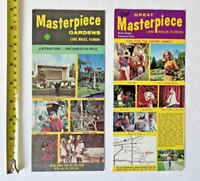 Vtg 60's 70's Lot 2 Lake Wales Florida Masterpiece Gardens Program Brochure Map picture