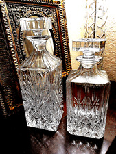 2 VINTAGE LEAD CRYSTAL DECANTERS W/ORIGINAL STOPPERS- TOWLE- BEAUTIFUL DESIGN picture