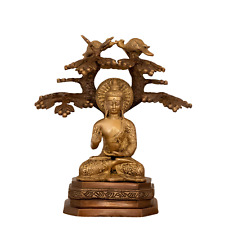 indigenite Brass Buddha Statue | Size - (8 x 5 x 9) Inches, Weight: 3.35 kgs picture